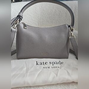Kate Spade Knott Medium Satchel – Pebbled Leather (Neutral Taupe/Grey)